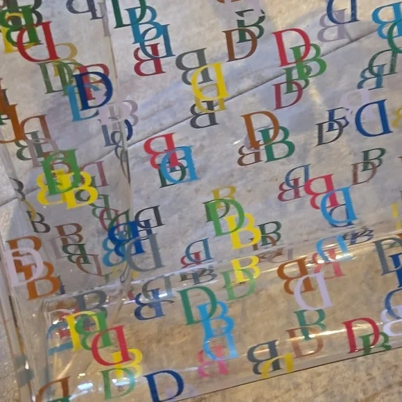 Dooney & Bourke Multi-Colored Signature Mini Clear Vinyl Lunch Bag/Tote - Picture 2 of 9